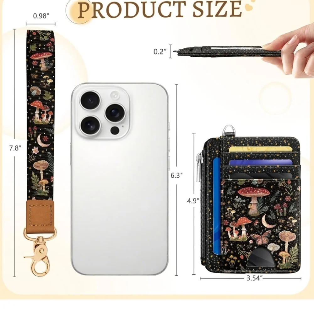 Floral Pattern Phone Case with Lanyard